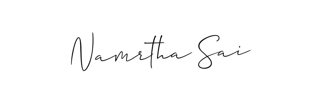 This is the best signature style for the Namrtha Sai name. Also you like these signature font (Allison_Script). Mix name signature. Namrtha Sai signature style 2 images and pictures png