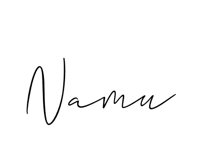 You should practise on your own different ways (Allison_Script) to write your name (Namu) in signature. don't let someone else do it for you. Namu signature style 2 images and pictures png