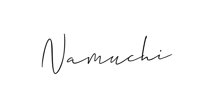 You should practise on your own different ways (Allison_Script) to write your name (Namuchi) in signature. don't let someone else do it for you. Namuchi signature style 2 images and pictures png