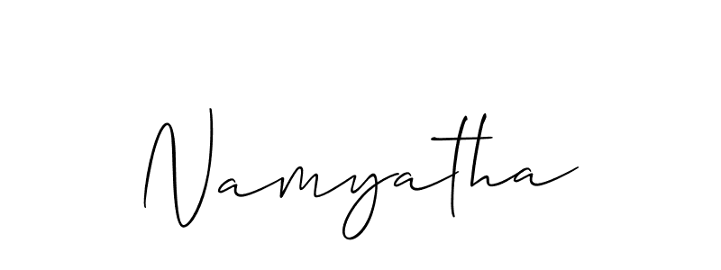 The best way (Allison_Script) to make a short signature is to pick only two or three words in your name. The name Namyatha include a total of six letters. For converting this name. Namyatha signature style 2 images and pictures png