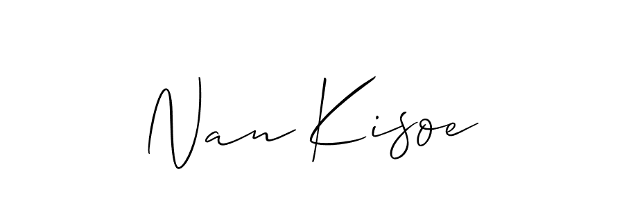 You should practise on your own different ways (Allison_Script) to write your name (Nan Kisoe) in signature. don't let someone else do it for you. Nan Kisoe signature style 2 images and pictures png