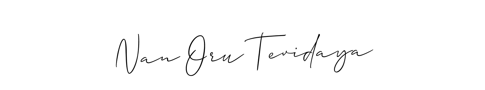 Similarly Allison_Script is the best handwritten signature design. Signature creator online .You can use it as an online autograph creator for name Nan Oru Tevidaya. Nan Oru Tevidaya signature style 2 images and pictures png