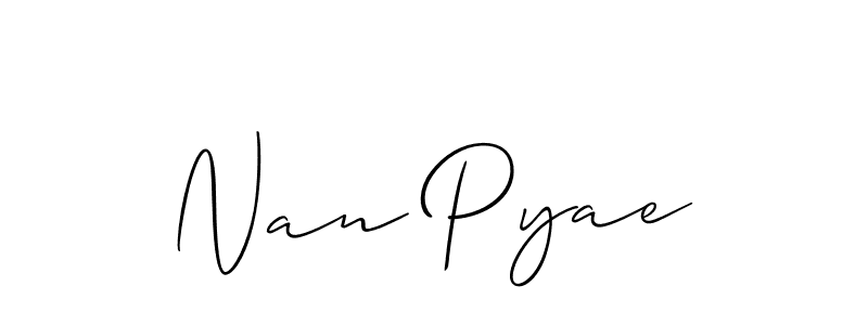 Create a beautiful signature design for name Nan Pyae. With this signature (Allison_Script) fonts, you can make a handwritten signature for free. Nan Pyae signature style 2 images and pictures png