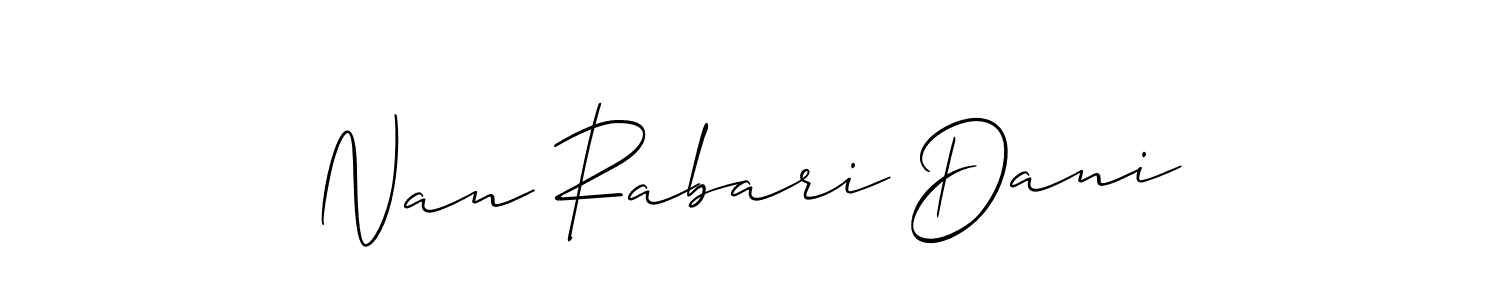 Design your own signature with our free online signature maker. With this signature software, you can create a handwritten (Allison_Script) signature for name Nan Rabari Dani. Nan Rabari Dani signature style 2 images and pictures png