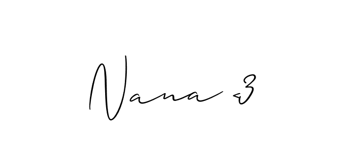 This is the best signature style for the Nana <3 name. Also you like these signature font (Allison_Script). Mix name signature. Nana <3 signature style 2 images and pictures png