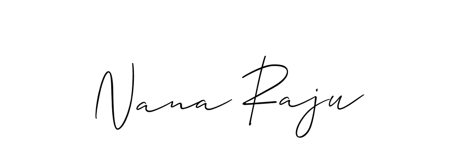 You should practise on your own different ways (Allison_Script) to write your name (Nana Raju) in signature. don't let someone else do it for you. Nana Raju signature style 2 images and pictures png