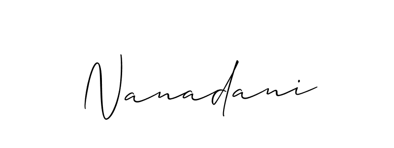 How to make Nanadani signature? Allison_Script is a professional autograph style. Create handwritten signature for Nanadani name. Nanadani signature style 2 images and pictures png