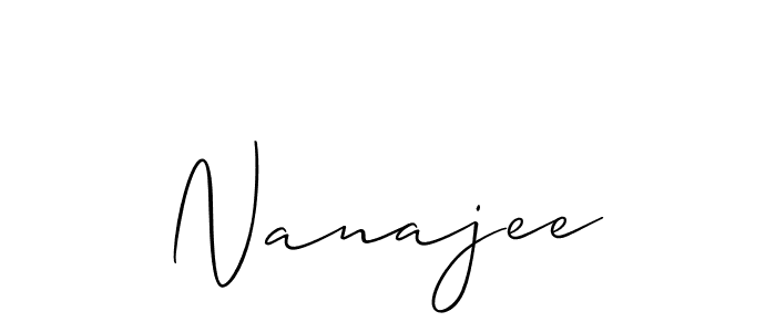 How to make Nanajee name signature. Use Allison_Script style for creating short signs online. This is the latest handwritten sign. Nanajee signature style 2 images and pictures png