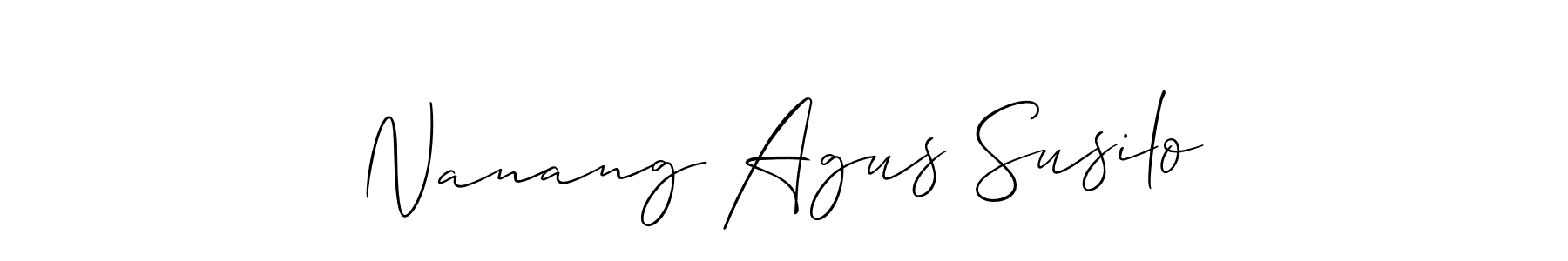 How to make Nanang Agus Susilo name signature. Use Allison_Script style for creating short signs online. This is the latest handwritten sign. Nanang Agus Susilo signature style 2 images and pictures png