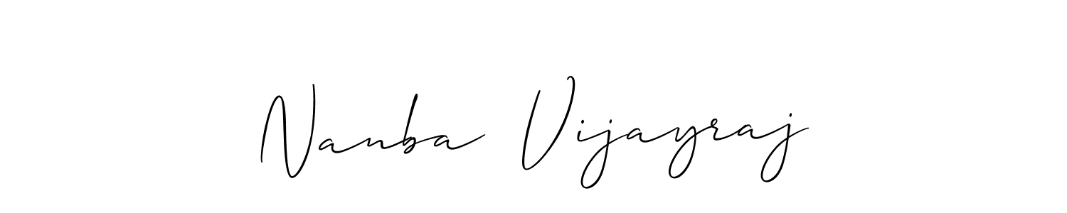if you are searching for the best signature style for your name Nanba  Vijayraj. so please give up your signature search. here we have designed multiple signature styles  using Allison_Script. Nanba  Vijayraj signature style 2 images and pictures png