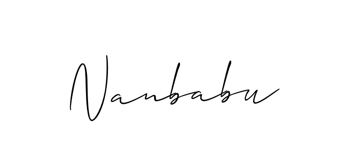 Use a signature maker to create a handwritten signature online. With this signature software, you can design (Allison_Script) your own signature for name Nanbabu. Nanbabu signature style 2 images and pictures png