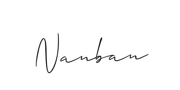 Make a beautiful signature design for name Nanban. With this signature (Allison_Script) style, you can create a handwritten signature for free. Nanban signature style 2 images and pictures png