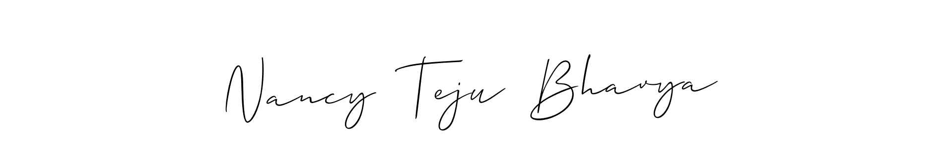 You can use this online signature creator to create a handwritten signature for the name Nancy  Teju  Bhavya. This is the best online autograph maker. Nancy  Teju  Bhavya signature style 2 images and pictures png