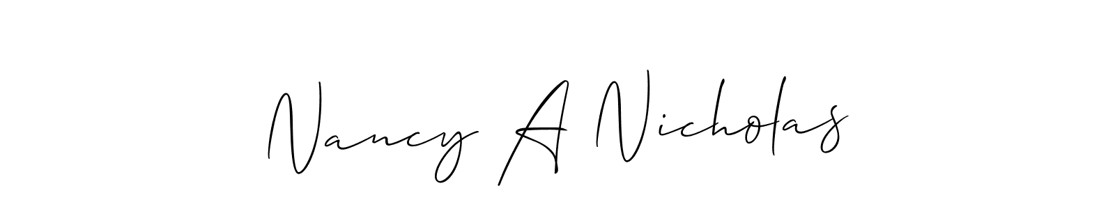 Make a short Nancy A Nicholas signature style. Manage your documents anywhere anytime using Allison_Script. Create and add eSignatures, submit forms, share and send files easily. Nancy A Nicholas signature style 2 images and pictures png