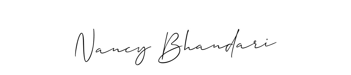 Also we have Nancy Bhandari name is the best signature style. Create professional handwritten signature collection using Allison_Script autograph style. Nancy Bhandari signature style 2 images and pictures png