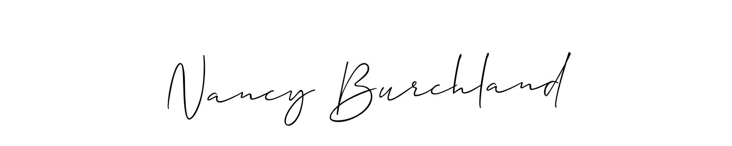 How to make Nancy Burchland name signature. Use Allison_Script style for creating short signs online. This is the latest handwritten sign. Nancy Burchland signature style 2 images and pictures png