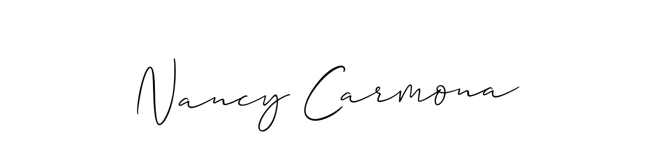 Use a signature maker to create a handwritten signature online. With this signature software, you can design (Allison_Script) your own signature for name Nancy Carmona. Nancy Carmona signature style 2 images and pictures png