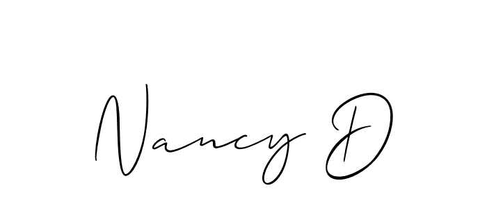 How to make Nancy D name signature. Use Allison_Script style for creating short signs online. This is the latest handwritten sign. Nancy D signature style 2 images and pictures png