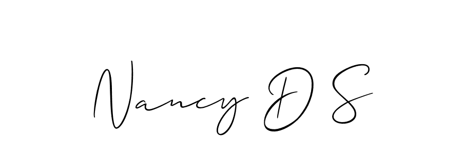 Use a signature maker to create a handwritten signature online. With this signature software, you can design (Allison_Script) your own signature for name Nancy D S. Nancy D S signature style 2 images and pictures png