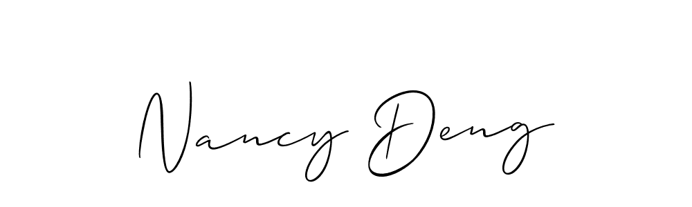 You should practise on your own different ways (Allison_Script) to write your name (Nancy Deng) in signature. don't let someone else do it for you. Nancy Deng signature style 2 images and pictures png