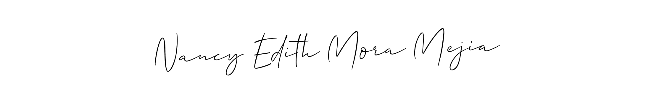 Use a signature maker to create a handwritten signature online. With this signature software, you can design (Allison_Script) your own signature for name Nancy Edith Mora Mejia. Nancy Edith Mora Mejia signature style 2 images and pictures png