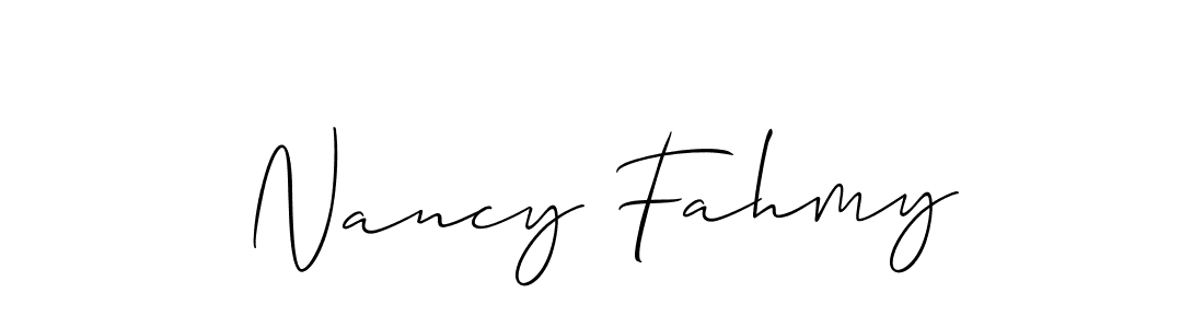 Nancy Fahmy stylish signature style. Best Handwritten Sign (Allison_Script) for my name. Handwritten Signature Collection Ideas for my name Nancy Fahmy. Nancy Fahmy signature style 2 images and pictures png