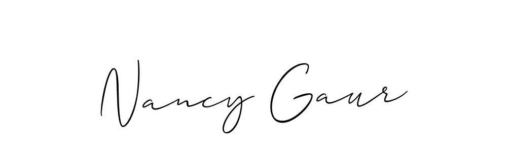 Make a beautiful signature design for name Nancy Gaur. With this signature (Allison_Script) style, you can create a handwritten signature for free. Nancy Gaur signature style 2 images and pictures png