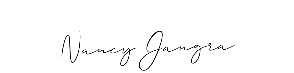 Create a beautiful signature design for name Nancy Jangra. With this signature (Allison_Script) fonts, you can make a handwritten signature for free. Nancy Jangra signature style 2 images and pictures png