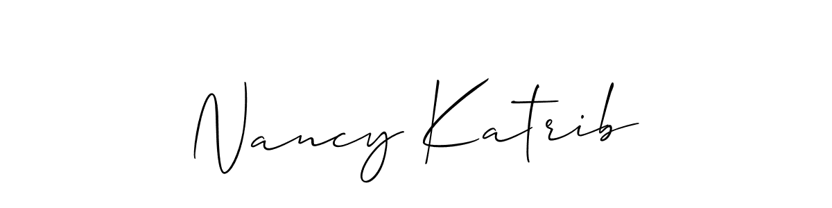 Check out images of Autograph of Nancy Katrib name. Actor Nancy Katrib Signature Style. Allison_Script is a professional sign style online. Nancy Katrib signature style 2 images and pictures png
