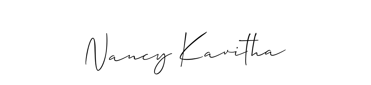 Make a short Nancy Kavitha signature style. Manage your documents anywhere anytime using Allison_Script. Create and add eSignatures, submit forms, share and send files easily. Nancy Kavitha signature style 2 images and pictures png