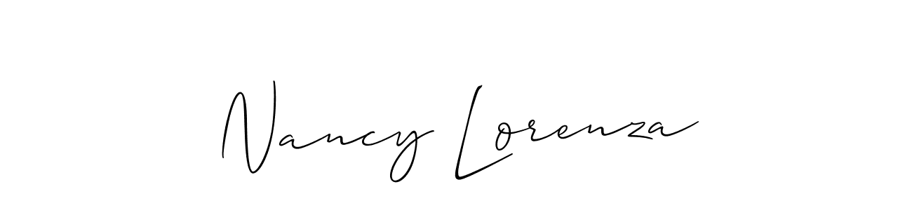 Allison_Script is a professional signature style that is perfect for those who want to add a touch of class to their signature. It is also a great choice for those who want to make their signature more unique. Get Nancy Lorenza name to fancy signature for free. Nancy Lorenza signature style 2 images and pictures png
