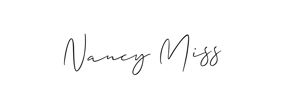 How to make Nancy Miss name signature. Use Allison_Script style for creating short signs online. This is the latest handwritten sign. Nancy Miss signature style 2 images and pictures png