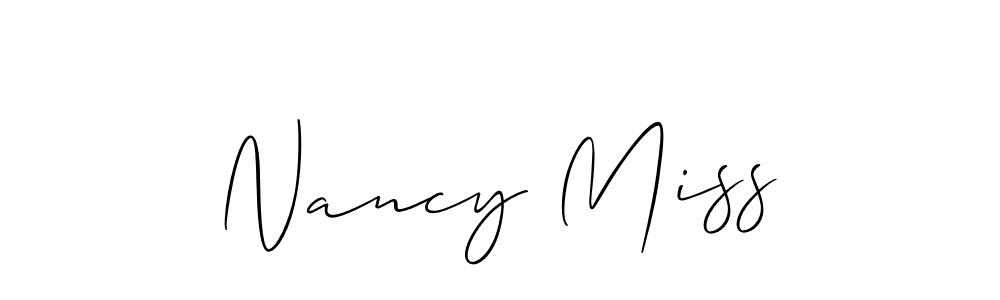 It looks lik you need a new signature style for name Nancy Miss. Design unique handwritten (Allison_Script) signature with our free signature maker in just a few clicks. Nancy Miss signature style 2 images and pictures png