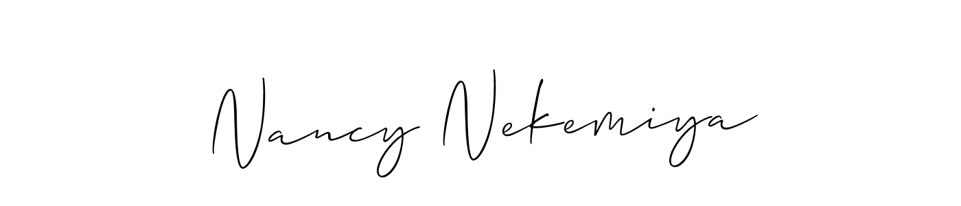 Also You can easily find your signature by using the search form. We will create Nancy Nekemiya name handwritten signature images for you free of cost using Allison_Script sign style. Nancy Nekemiya signature style 2 images and pictures png