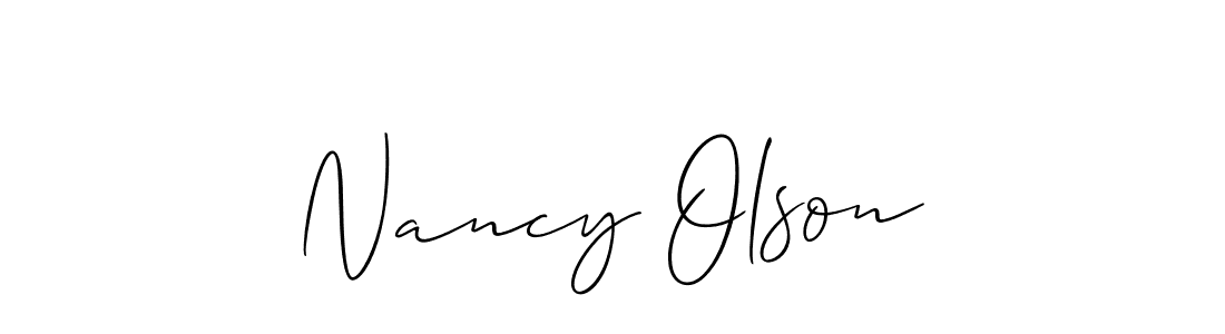 Make a short Nancy Olson signature style. Manage your documents anywhere anytime using Allison_Script. Create and add eSignatures, submit forms, share and send files easily. Nancy Olson signature style 2 images and pictures png