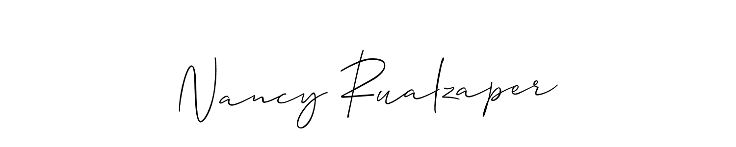 This is the best signature style for the Nancy Rualzaper name. Also you like these signature font (Allison_Script). Mix name signature. Nancy Rualzaper signature style 2 images and pictures png