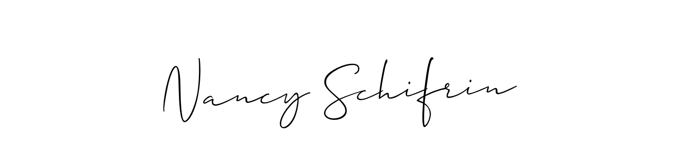 Use a signature maker to create a handwritten signature online. With this signature software, you can design (Allison_Script) your own signature for name Nancy Schifrin. Nancy Schifrin signature style 2 images and pictures png