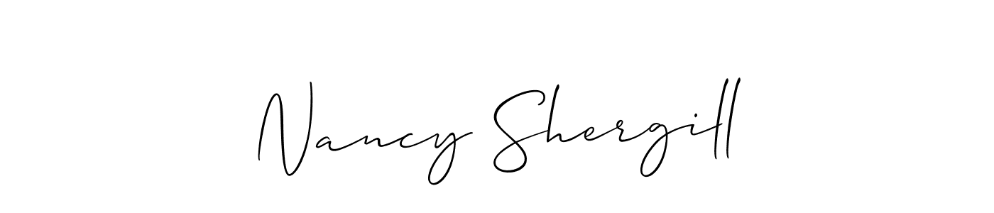 Allison_Script is a professional signature style that is perfect for those who want to add a touch of class to their signature. It is also a great choice for those who want to make their signature more unique. Get Nancy Shergill name to fancy signature for free. Nancy Shergill signature style 2 images and pictures png