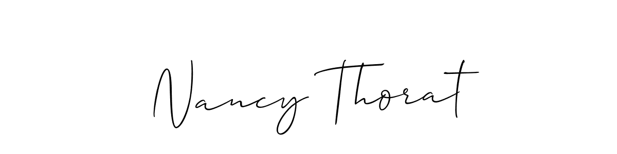 Create a beautiful signature design for name Nancy Thorat. With this signature (Allison_Script) fonts, you can make a handwritten signature for free. Nancy Thorat signature style 2 images and pictures png