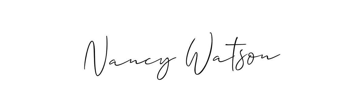 The best way (Allison_Script) to make a short signature is to pick only two or three words in your name. The name Nancy Watson include a total of six letters. For converting this name. Nancy Watson signature style 2 images and pictures png