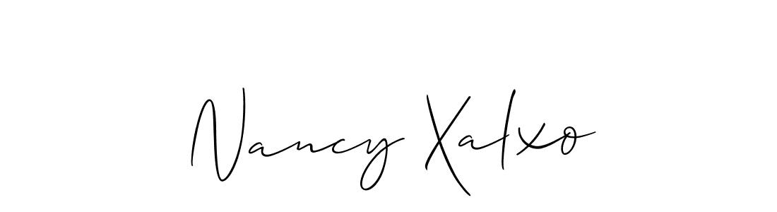 Also You can easily find your signature by using the search form. We will create Nancy Xalxo name handwritten signature images for you free of cost using Allison_Script sign style. Nancy Xalxo signature style 2 images and pictures png