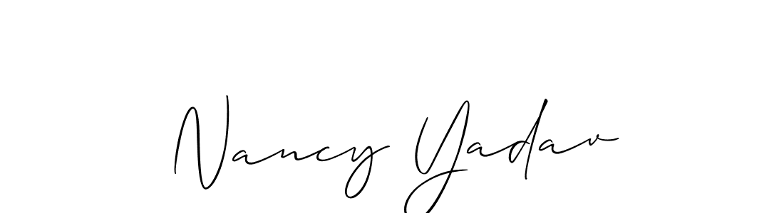 Make a beautiful signature design for name Nancy Yadav. With this signature (Allison_Script) style, you can create a handwritten signature for free. Nancy Yadav signature style 2 images and pictures png