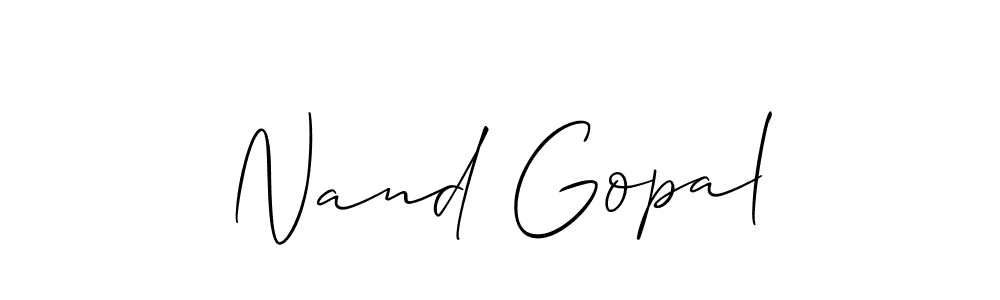 Also we have Nand Gopal name is the best signature style. Create professional handwritten signature collection using Allison_Script autograph style. Nand Gopal signature style 2 images and pictures png