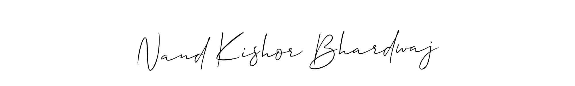 How to Draw Nand Kishor Bhardwaj signature style? Allison_Script is a latest design signature styles for name Nand Kishor Bhardwaj. Nand Kishor Bhardwaj signature style 2 images and pictures png