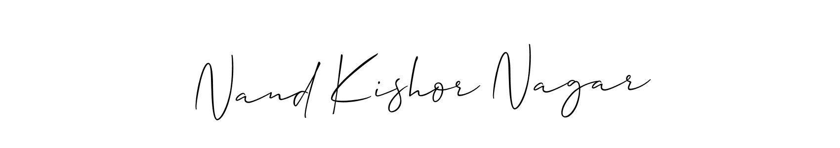 The best way (Allison_Script) to make a short signature is to pick only two or three words in your name. The name Nand Kishor Nagar include a total of six letters. For converting this name. Nand Kishor Nagar signature style 2 images and pictures png