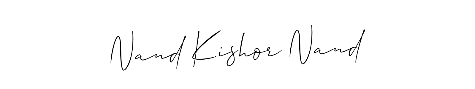 Use a signature maker to create a handwritten signature online. With this signature software, you can design (Allison_Script) your own signature for name Nand Kishor Nand. Nand Kishor Nand signature style 2 images and pictures png