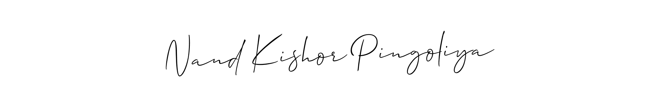 Use a signature maker to create a handwritten signature online. With this signature software, you can design (Allison_Script) your own signature for name Nand Kishor Pingoliya. Nand Kishor Pingoliya signature style 2 images and pictures png