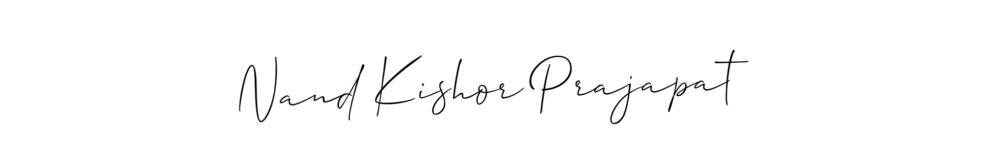 It looks lik you need a new signature style for name Nand Kishor Prajapat. Design unique handwritten (Allison_Script) signature with our free signature maker in just a few clicks. Nand Kishor Prajapat signature style 2 images and pictures png