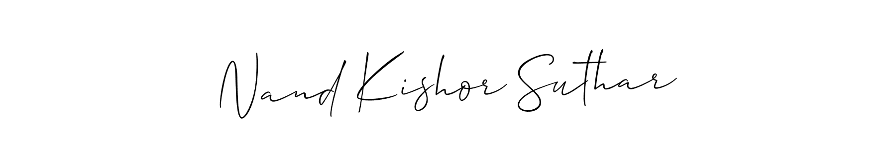 Also You can easily find your signature by using the search form. We will create Nand Kishor Suthar name handwritten signature images for you free of cost using Allison_Script sign style. Nand Kishor Suthar signature style 2 images and pictures png