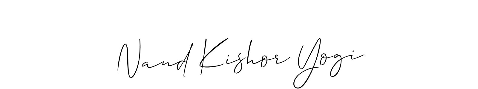 Use a signature maker to create a handwritten signature online. With this signature software, you can design (Allison_Script) your own signature for name Nand Kishor Yogi. Nand Kishor Yogi signature style 2 images and pictures png